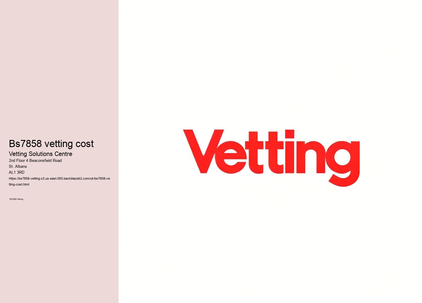 bs7858 vetting cost